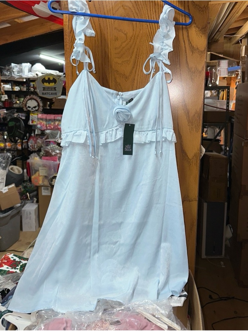 wild fable Light Blue Ruffle-Trim Sleep Chemise